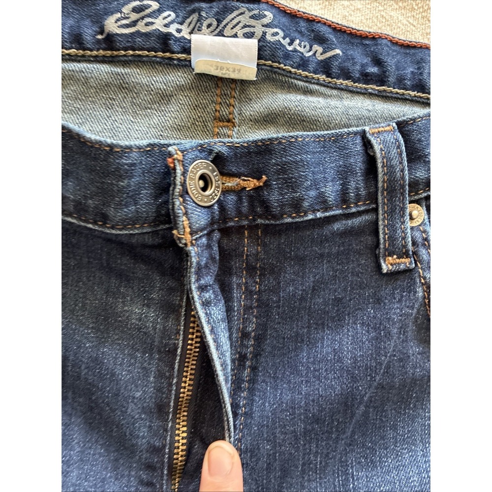 Eddie Bauer Men's Jeans 36 X 34* Dark Blue Straight Fit Stretch Midrise Normcore - Picture 8 of 16